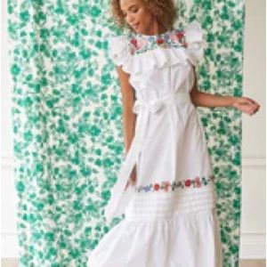 Mi Golondrina Reina Blanca Long Dress NWT S